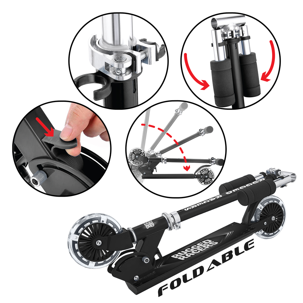 Rugged Racer 2 Wheel Scooter - Black