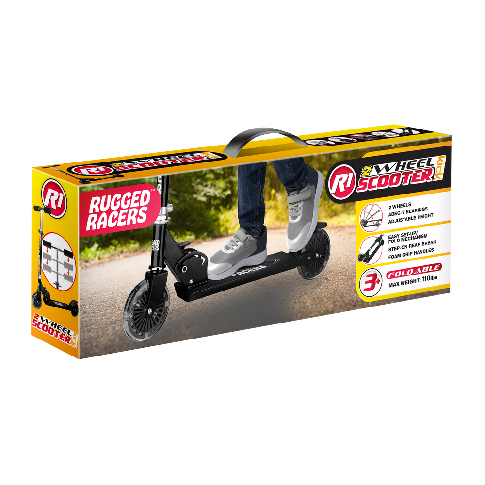 Rugged Racer 2 Wheel Scooter - Black