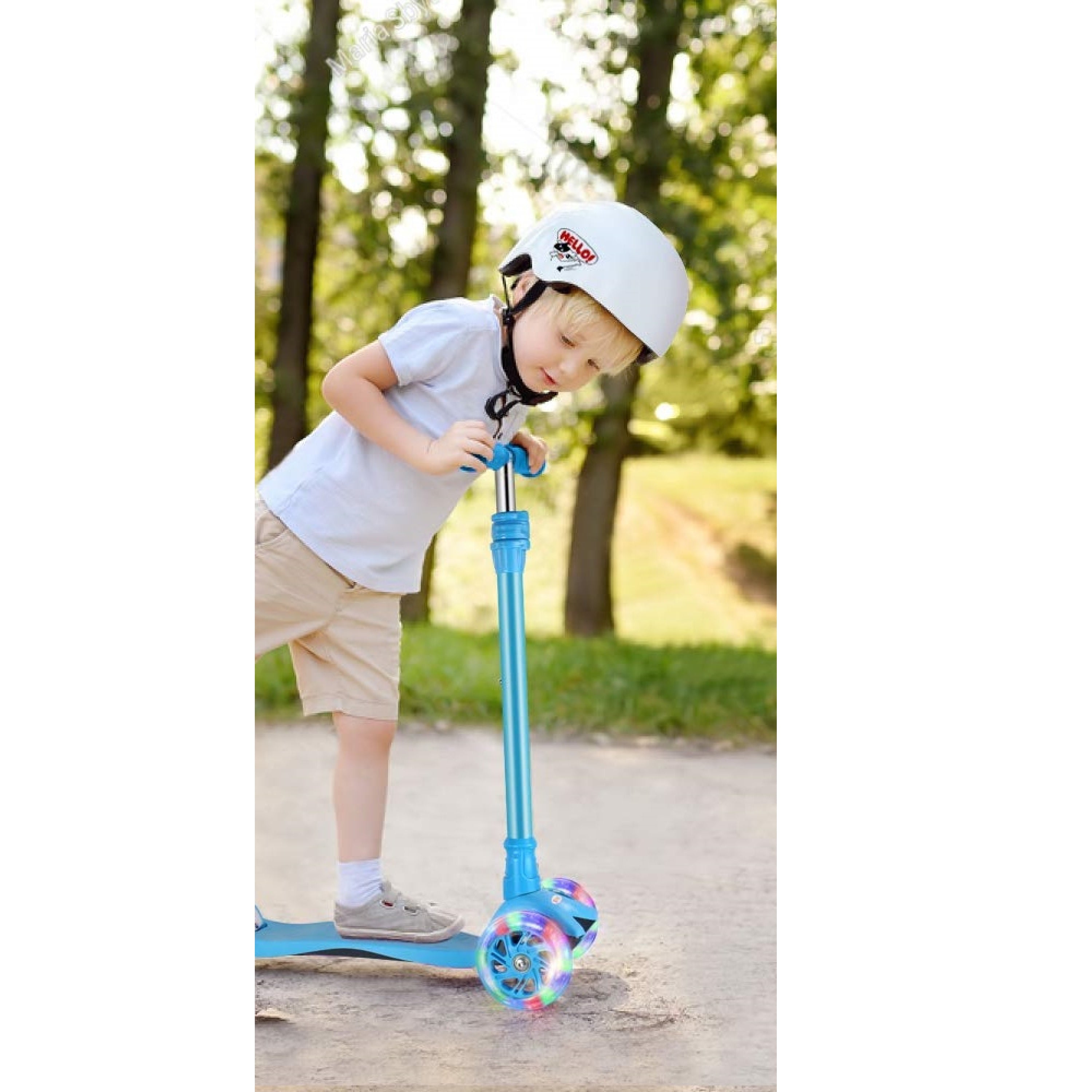Rugged Racers Kids Scooter with Adjustable Height and LED Wheels