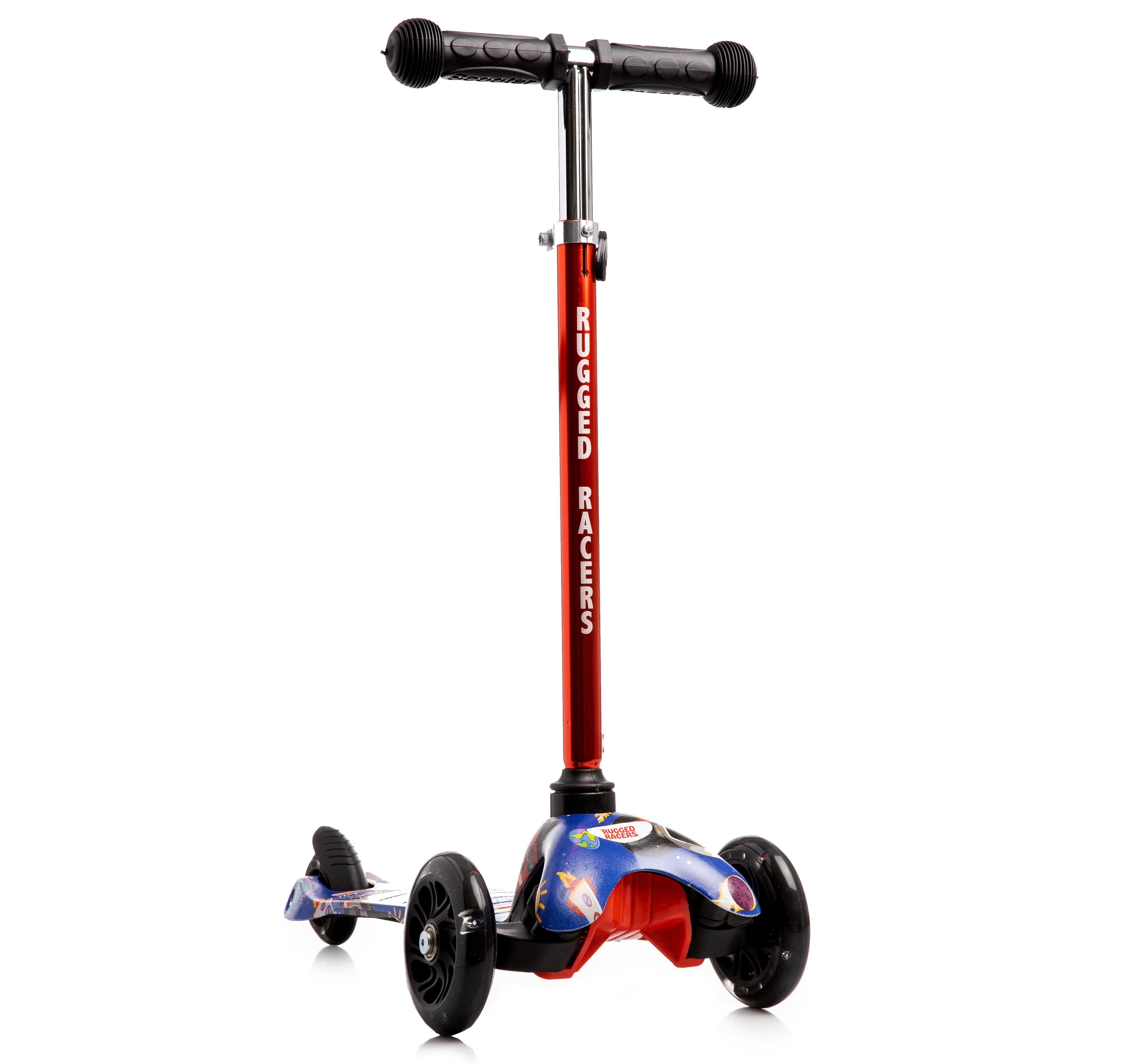 Rugged Racers Kids Scooter With Spaceship Print Design