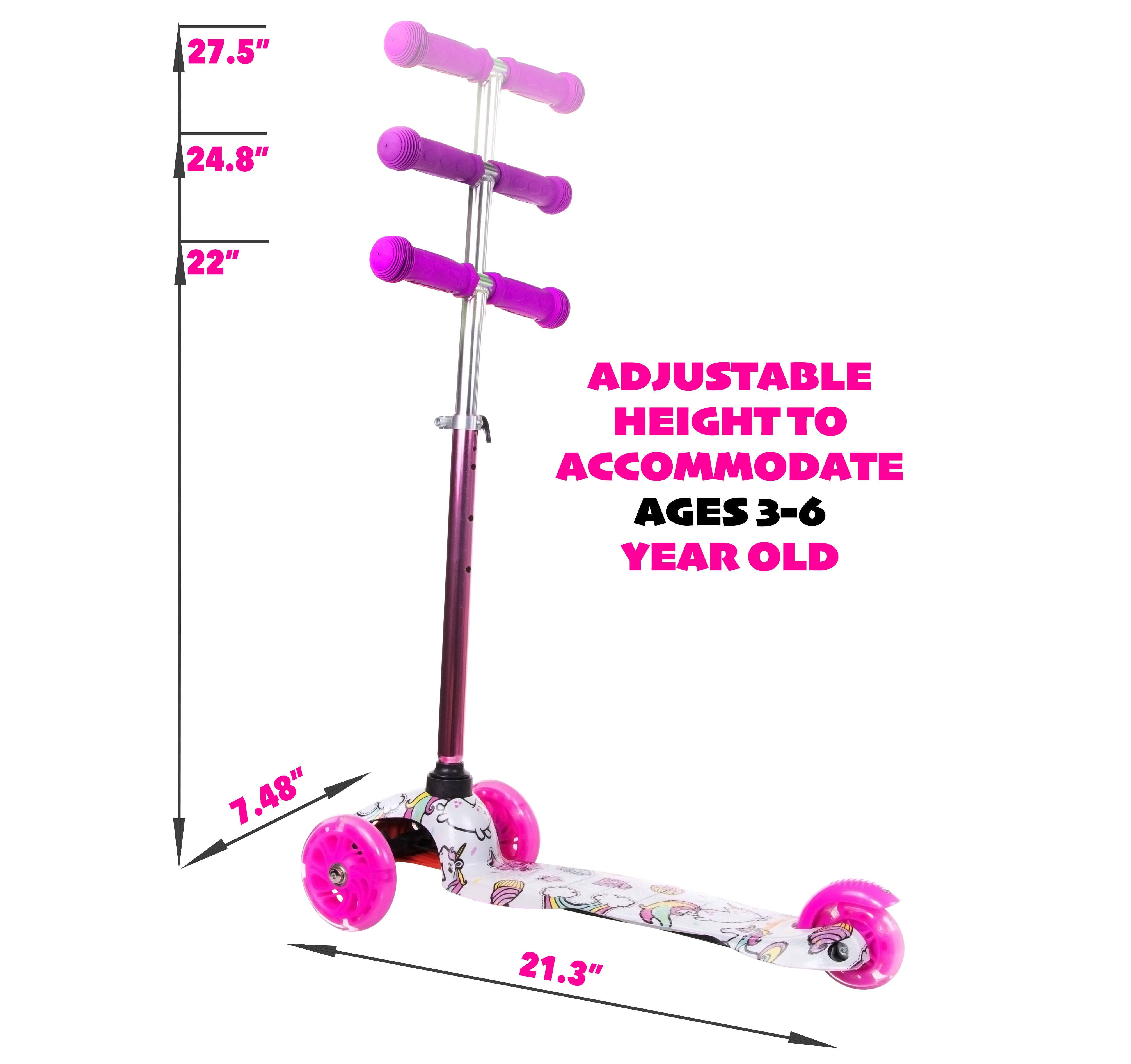 Rugged Racers Kids Scooter With Unicorn Print Design