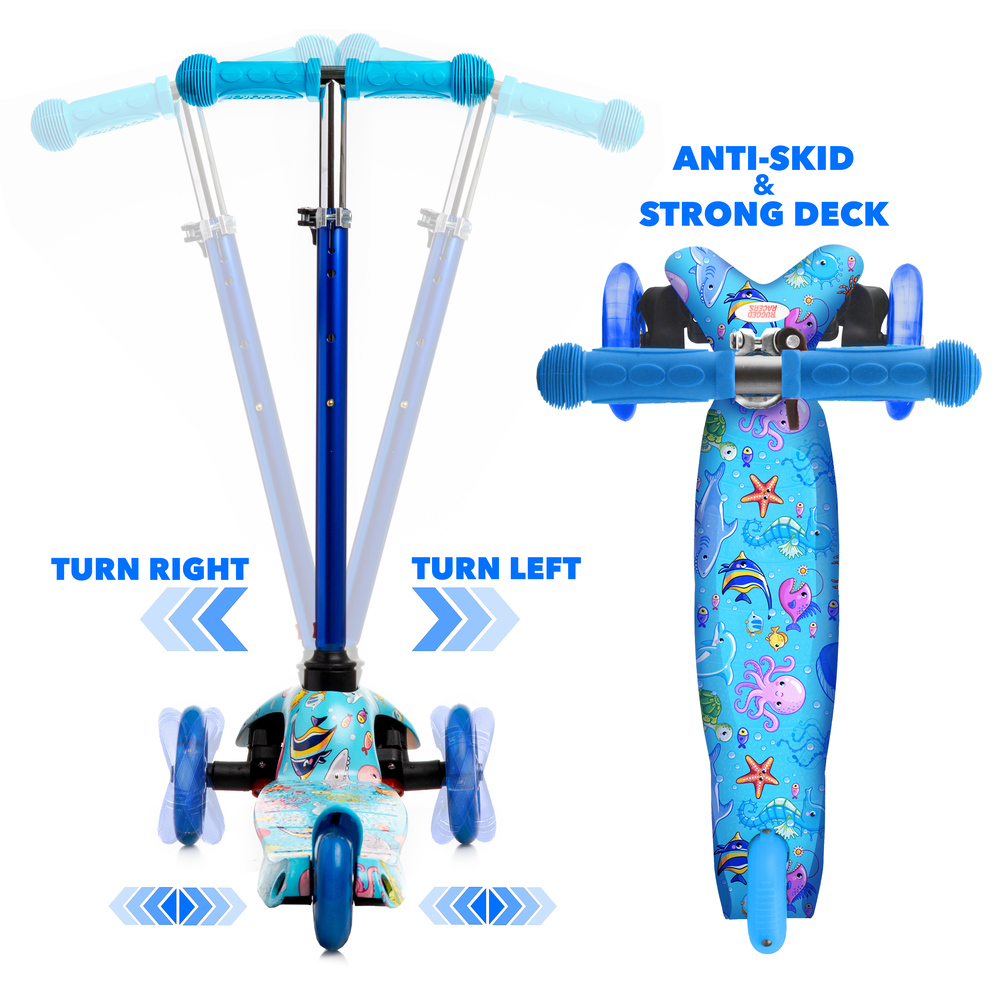 Mini Deluxe 3-Wheel Scooter with LED Lights