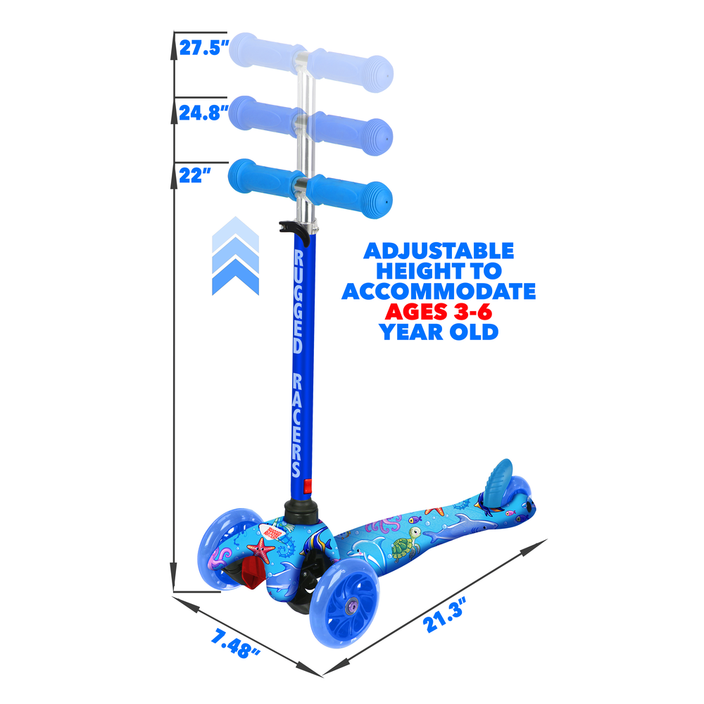 Mini Deluxe 3-Wheel Scooter with LED Lights