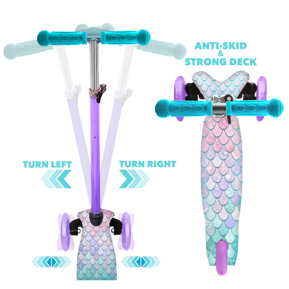 Rugged Racer Mini Deluxe 3 Wheel Scooter With LED Lights