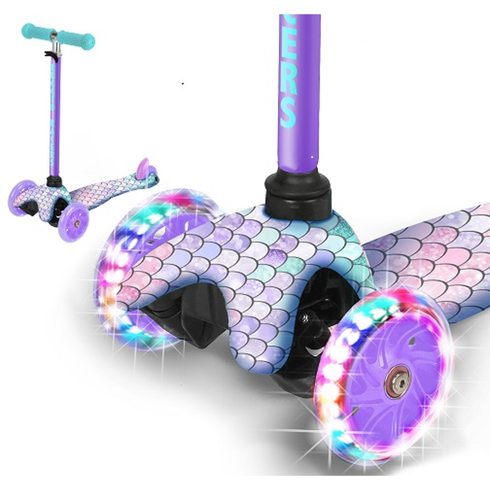 Rugged Racer Mini Deluxe 3 Wheel Scooter With LED Lights
