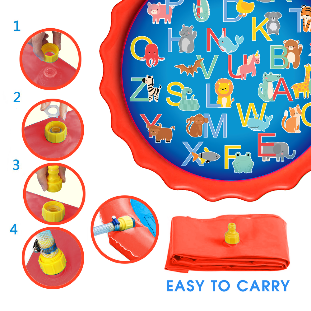 Splash Buddies Alphabet Sprinkler Spray Mat60 Inch