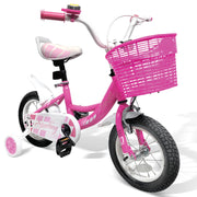 Beam Sports 12" Pink Kids Bike With Training Wheels (Ages 2-5)