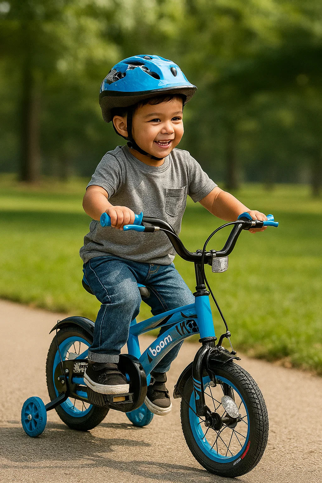Beam Sports12" Blue Kids Bike With Training Wheels (Ages 2-5)