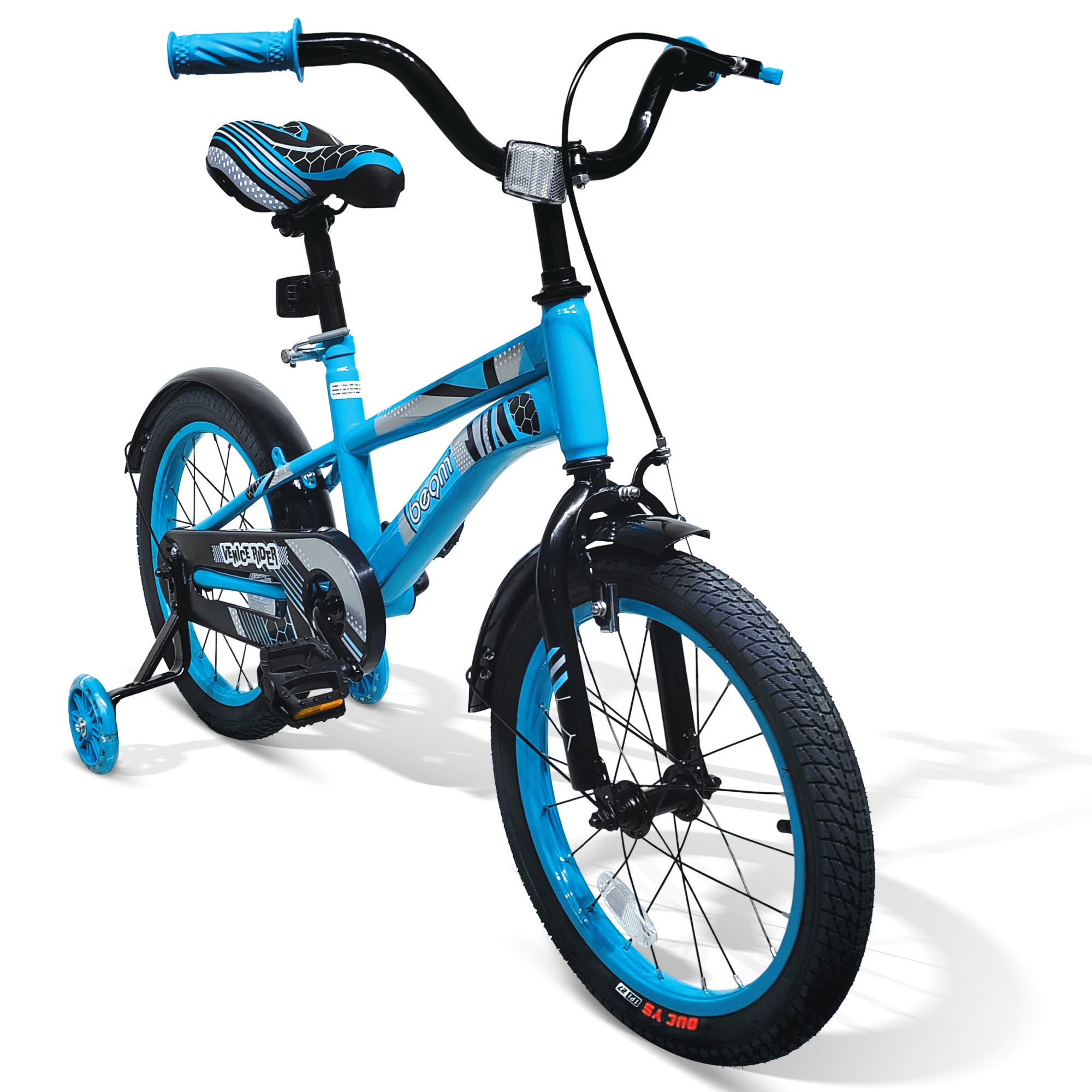 Beam Sports 16" Blue Kids Bike With Training Wheels (Ages 4-7)