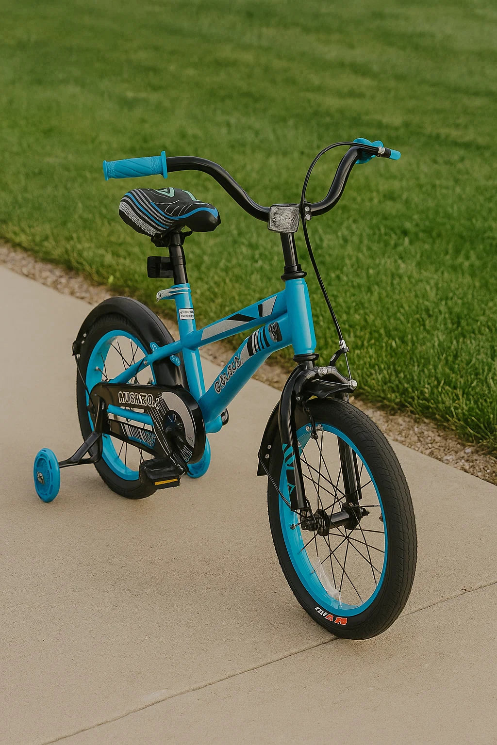 Beam Sports 16" Blue Kids Bike With Training Wheels (Ages 4-7)