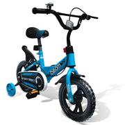 Beam Sports 12" Blue Kids Beginners Bike With Training Wheels (Ages 2-5)