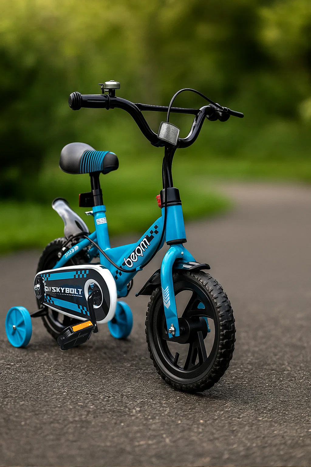 Beam Sports 12" Blue Kids Beginners Bike With Training Wheels (Ages 2-5)