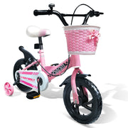 Beam Sports 12" Pink Kids Beginners Bike With Training Wheels (Ages 2-5)