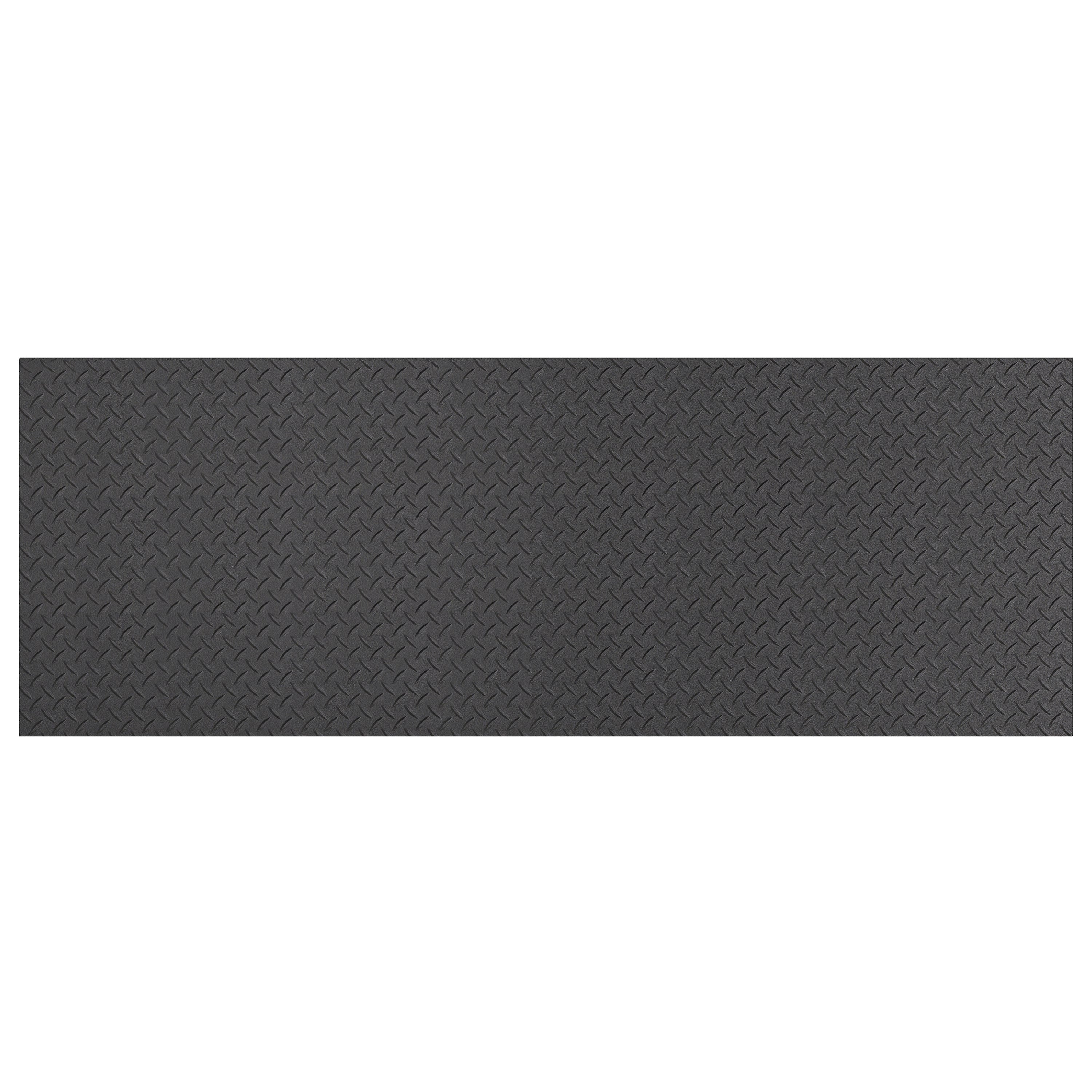 Black 3 ft. x 8 ft. 4mm Diamond Plate Rubber Floor Mat