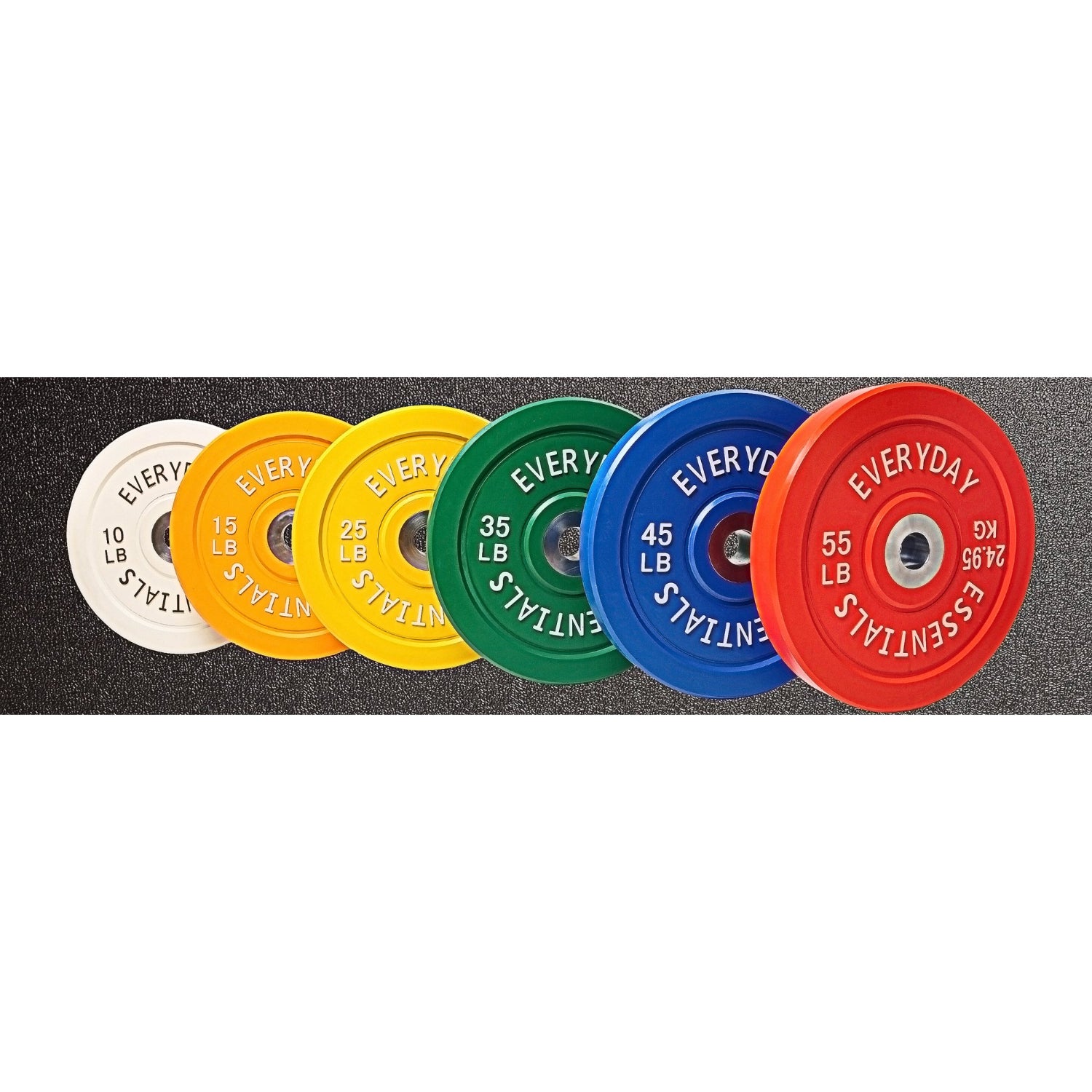 Everyday Essentials Color Coded Olympic Bumper Plate Weight Plate with Steel Hub, 55 Lbs. (Single Plate)