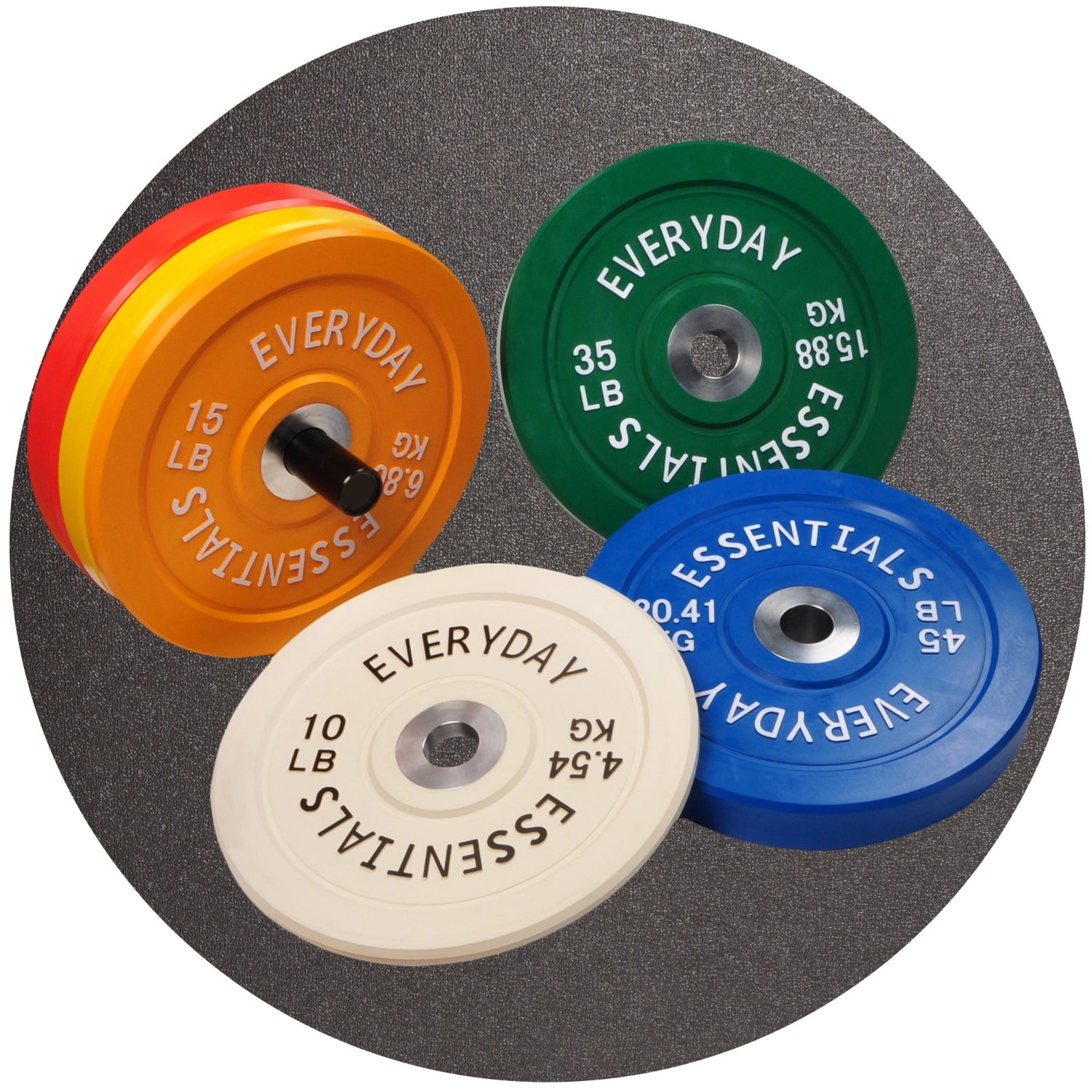Everyday Essentials Color Coded Olympic Bumper Plate Weight Plate with Steel Hub, 55 Lbs. (Single Plate)