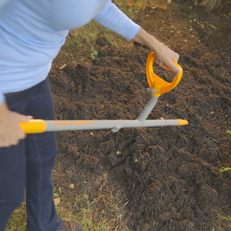 ErgieShovel 16-Tine Strain Reducing Steel Bow Rake with 54-Inch Steel Shaft