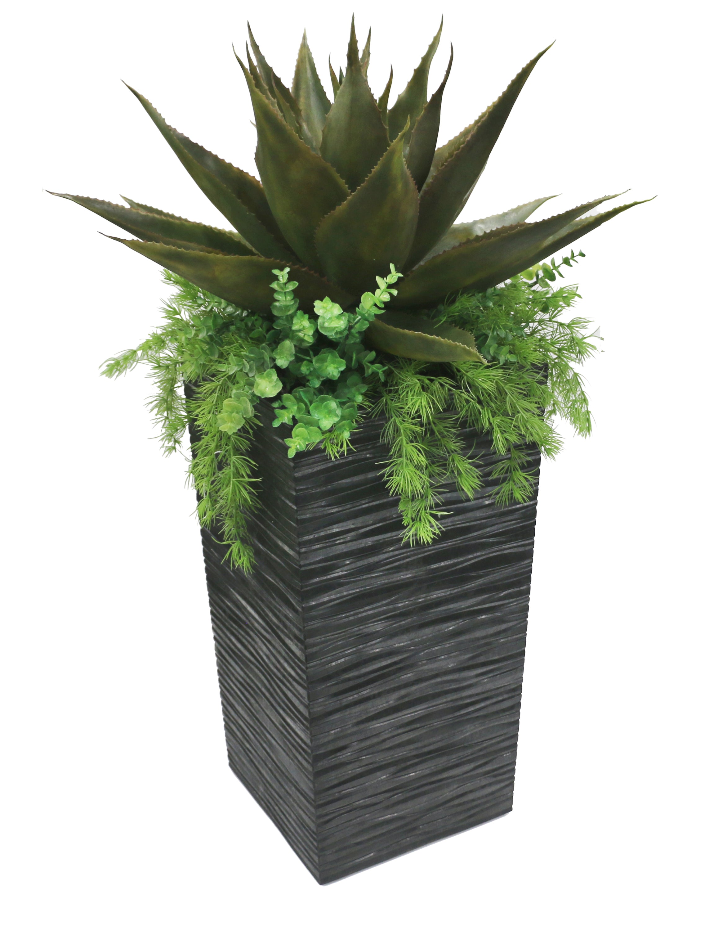 13.5" W x 26" H Citadel Serenity Planter with Artificial Agave