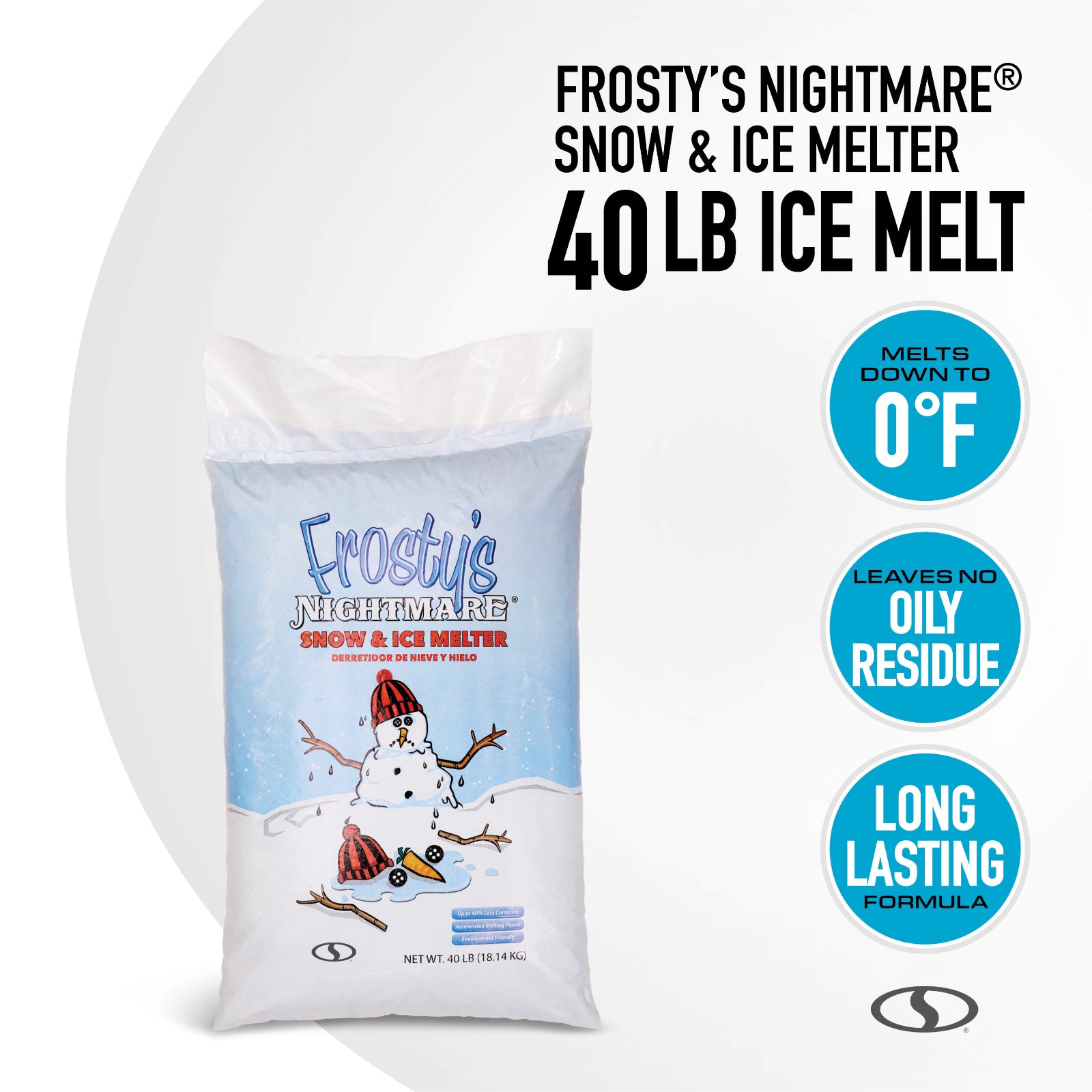 Snow Joe Exclusive Frosty's Nightmare Ice and Snow Salt Melt Blend Bag, 40 Pounds