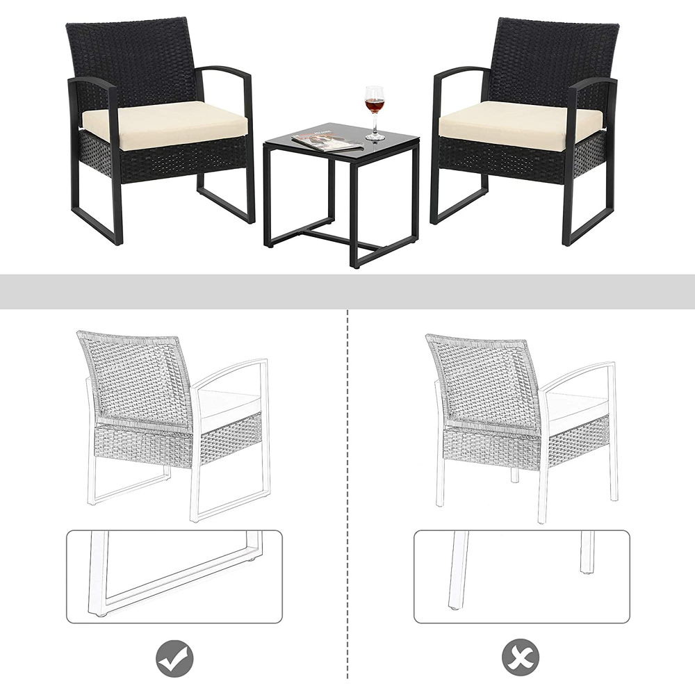 Boutique Home 3-Piece Bistro Outdoor Patio Furniture Set