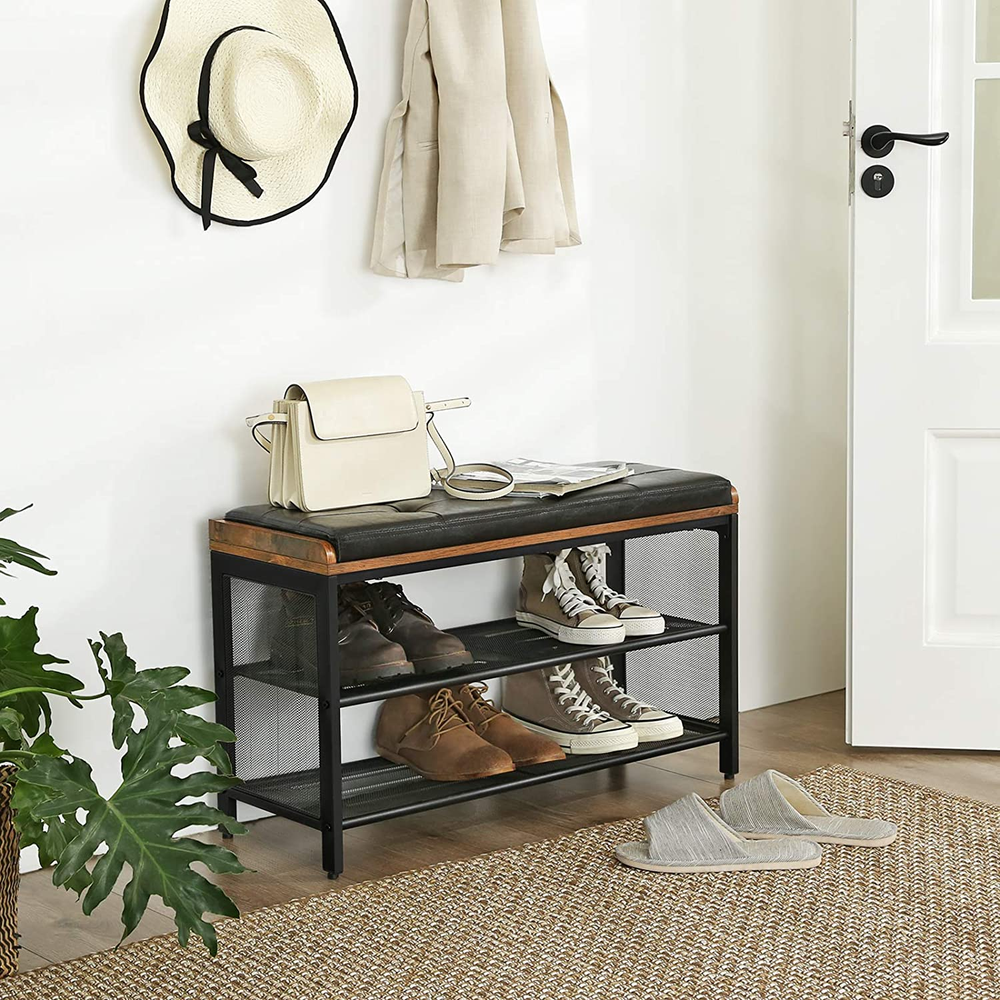 Boutique Home Industrial Shoe Rack Bench