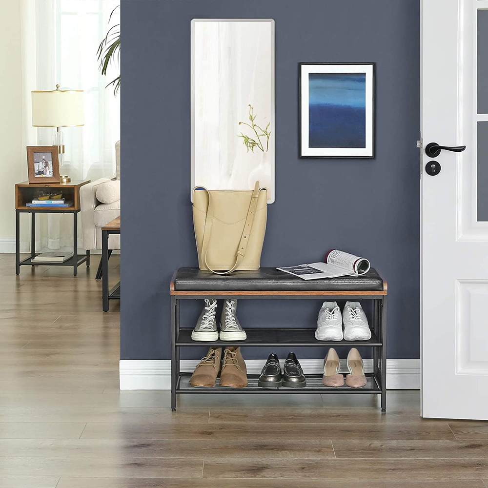 Boutique Home Industrial Shoe Rack Bench