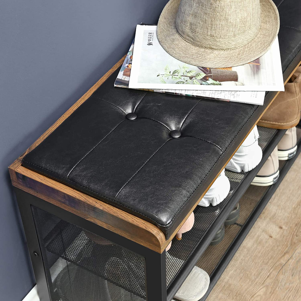 Boutique Home Industrial Shoe Rack Bench