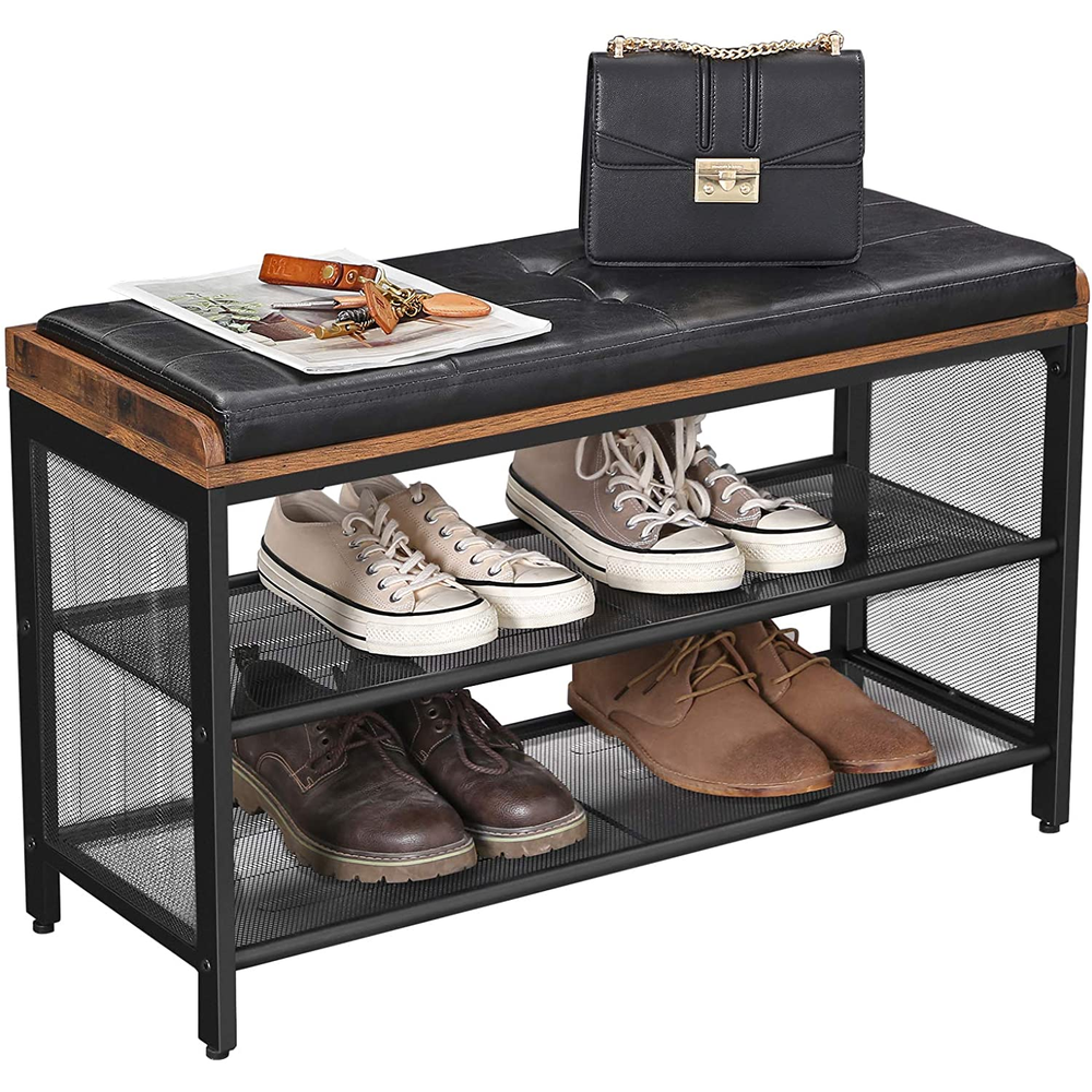 Boutique Home Industrial Shoe Rack Bench