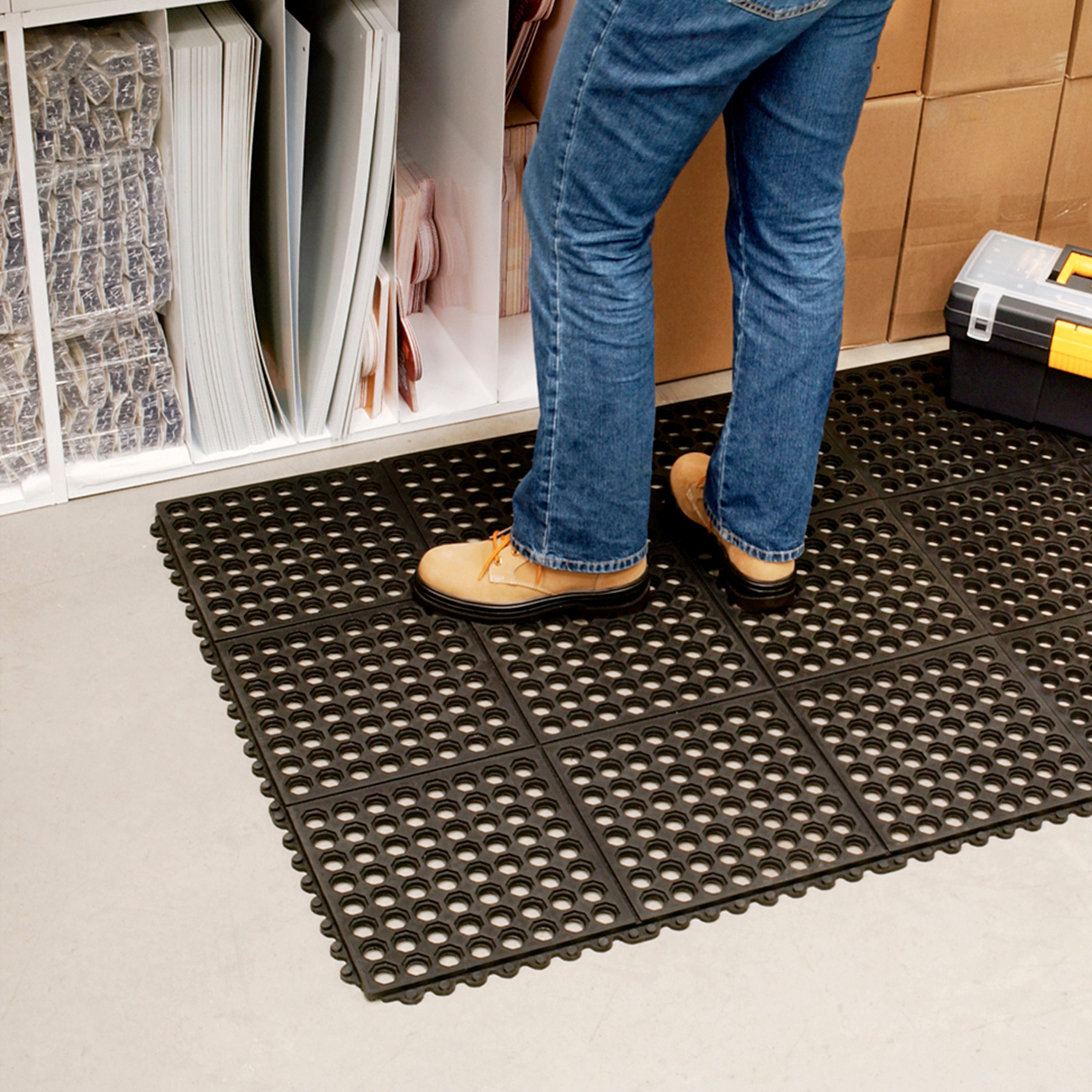 Multy Home 3'X3' Interlocking Anti-Fatigue Black