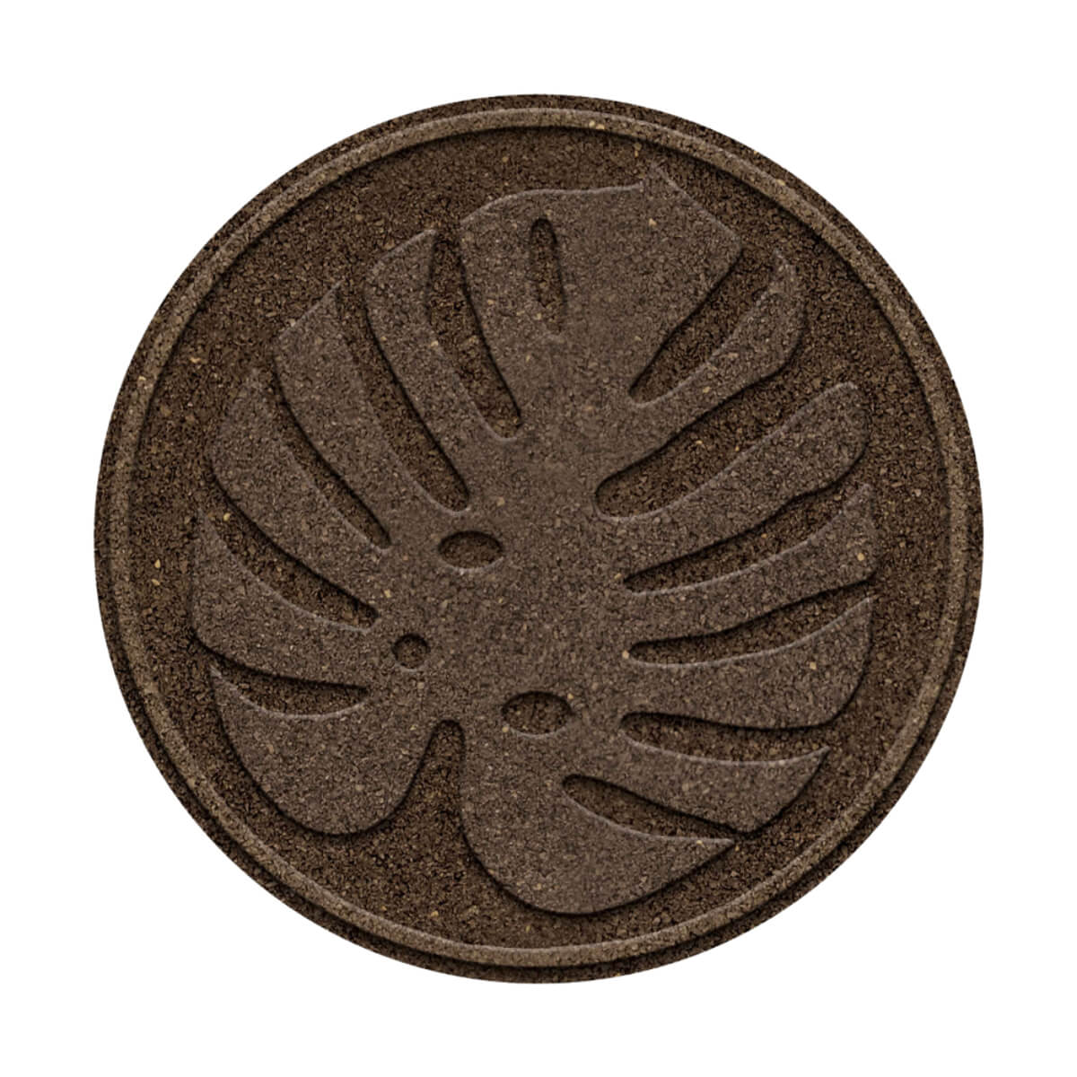 Garden Central 18" x 18" Tropical Leaf Round Stepping Stones in Brown, 4-pack, Made with recycled materials