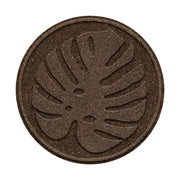 Garden Central 18" x 18" Tropical Leaf Round Stepping Stones in Brown, 4-pack, Made with recycled materials