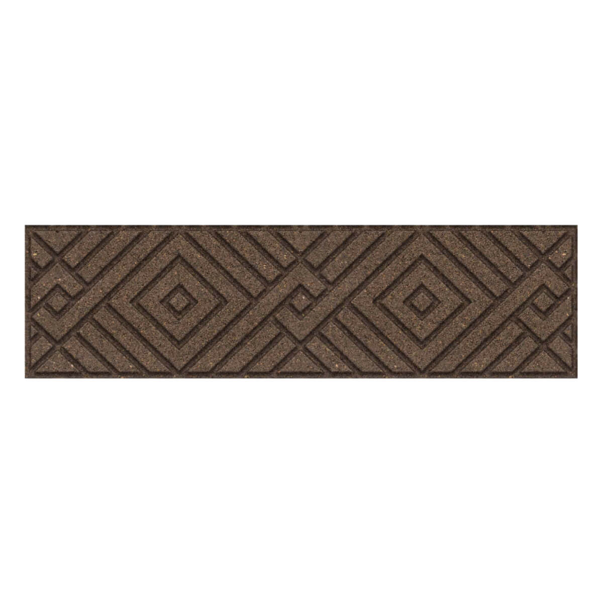 Garden Central 10" x 36" Diamond Weave Stair Tread in Earth Brown, 4-pack, Made from recycled materials