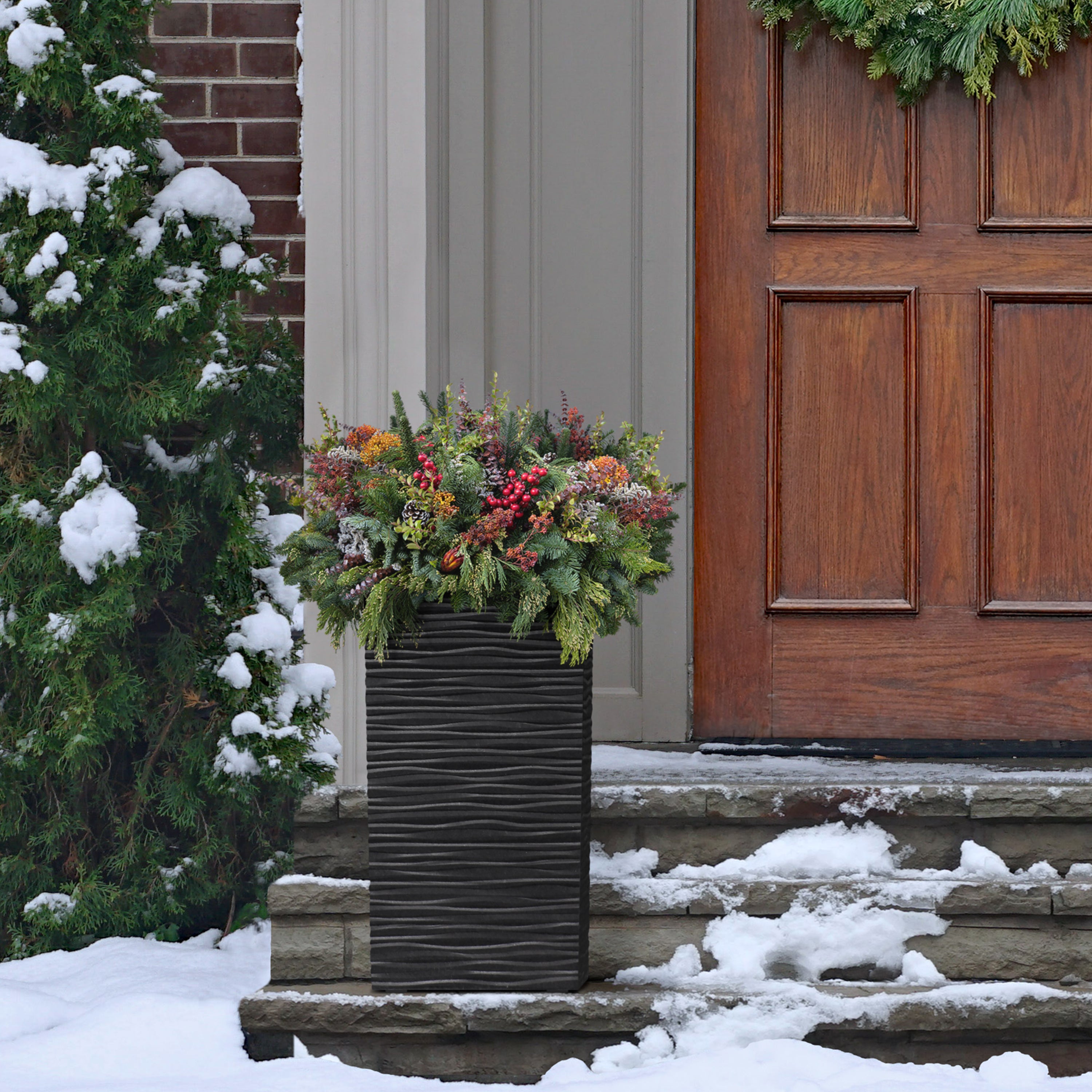 Multy Home 26" Citadel Serenity Planter Black