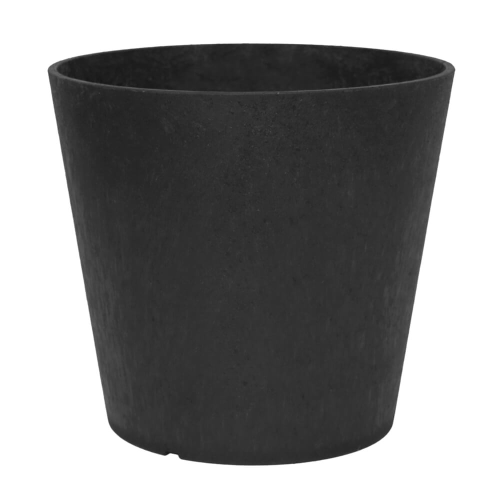 Tierra Verde 15" W x 15" H Ostinato Modern Tapered Self-Watering Planter - Black, Indoor/Outdoor
