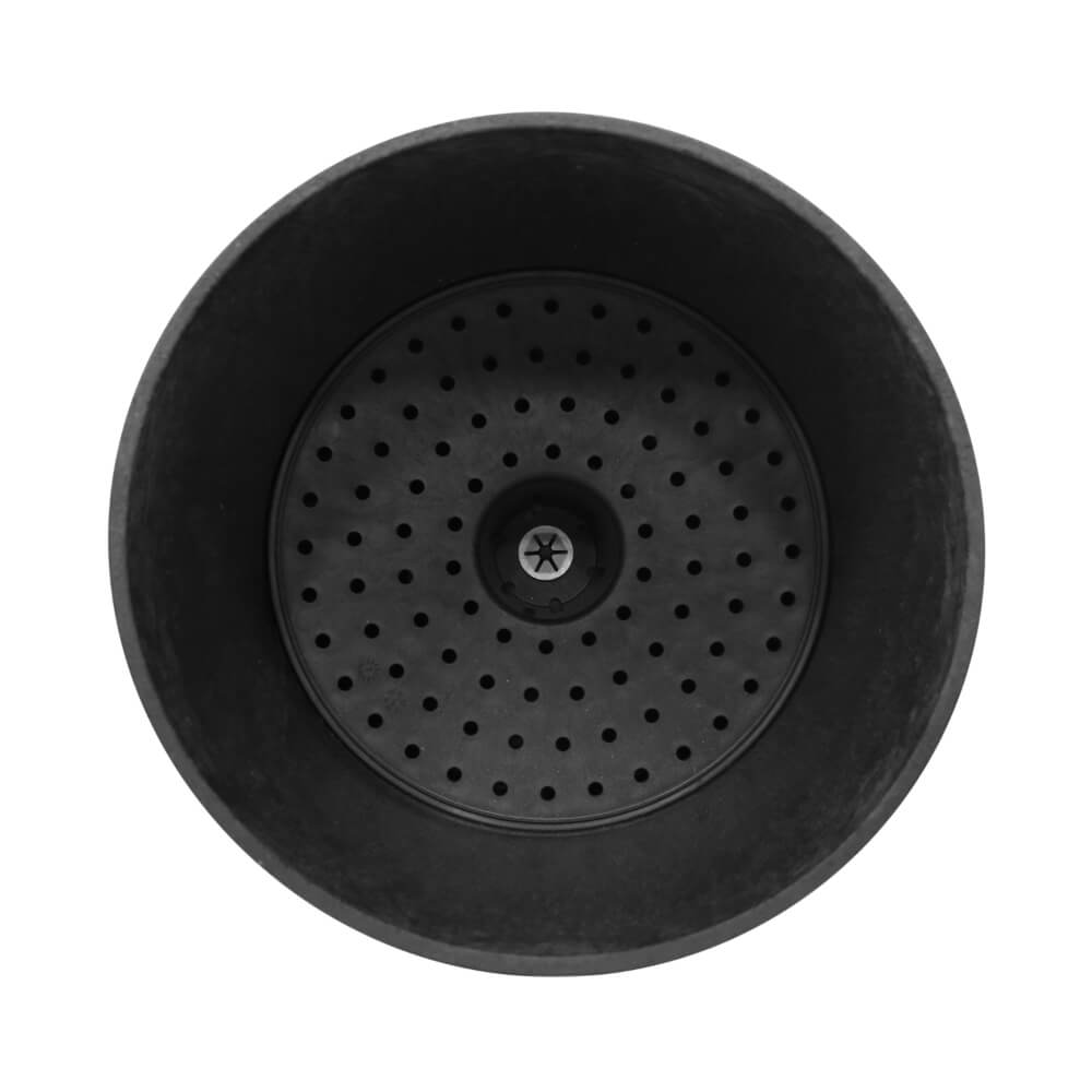 Tierra Verde 15" W x 15" H Ostinato Modern Tapered Self-Watering Planter - Black, Indoor/Outdoor