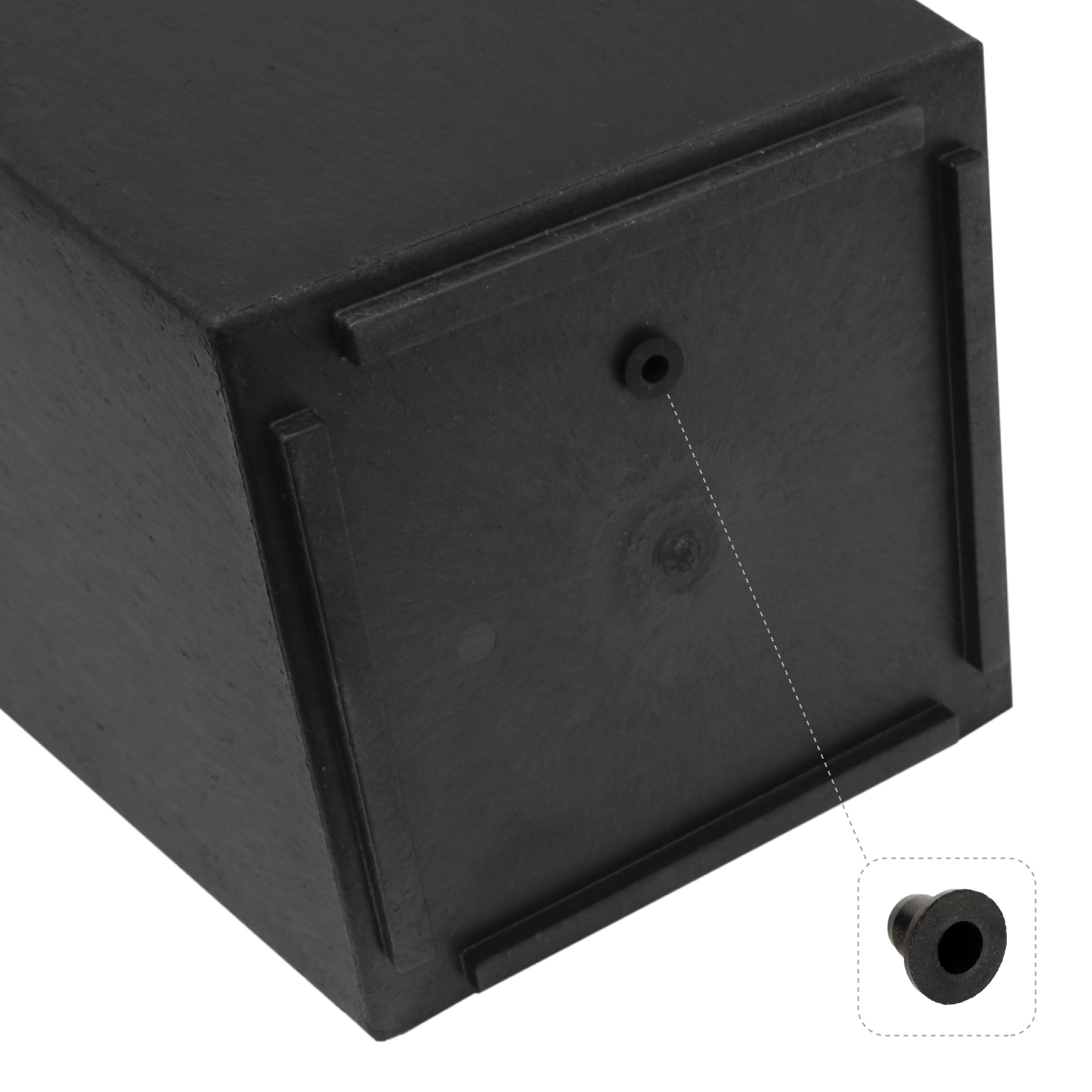 Tierra Verde 15in W x 28in H Symphony Classic Self-Watering Tapered Large Square Indoor/Outdoor Planter-Black