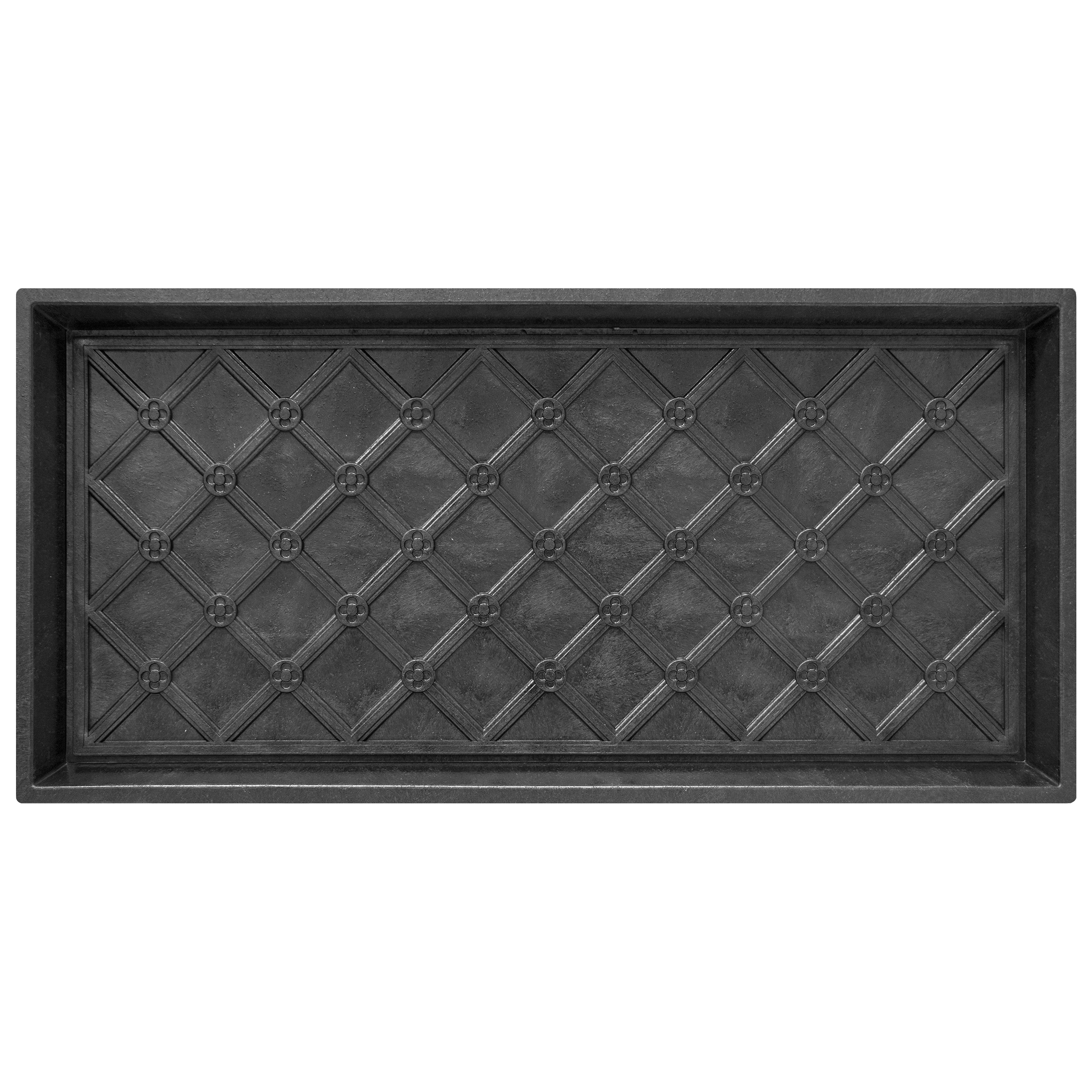 17" x 35" Large Manor Lattice Boot Tray in Black