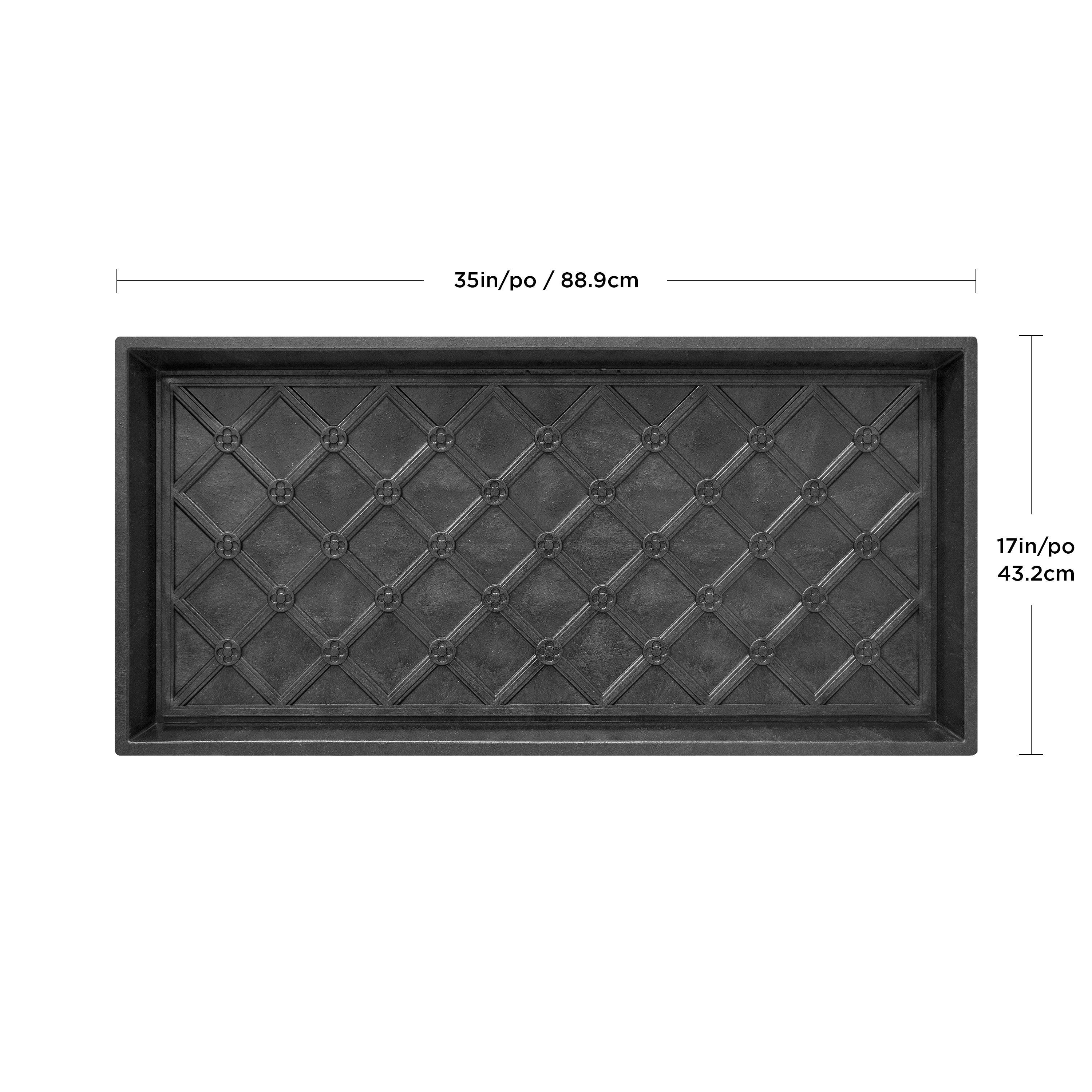 17" x 35" Large Manor Lattice Boot Tray in Black