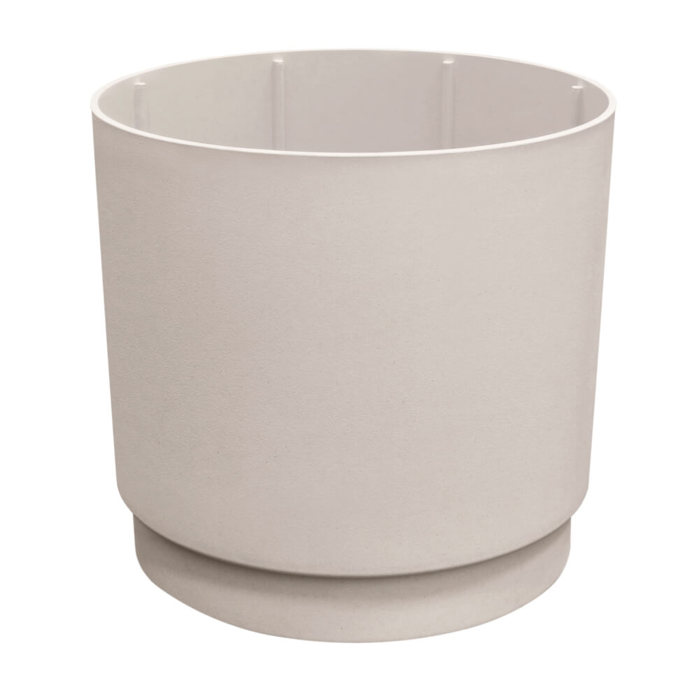 Tierra Verde 15" W x 15" H Alto Modern Recycled Self-Watering Planter - Eggshell White, Indoor/Outdoor