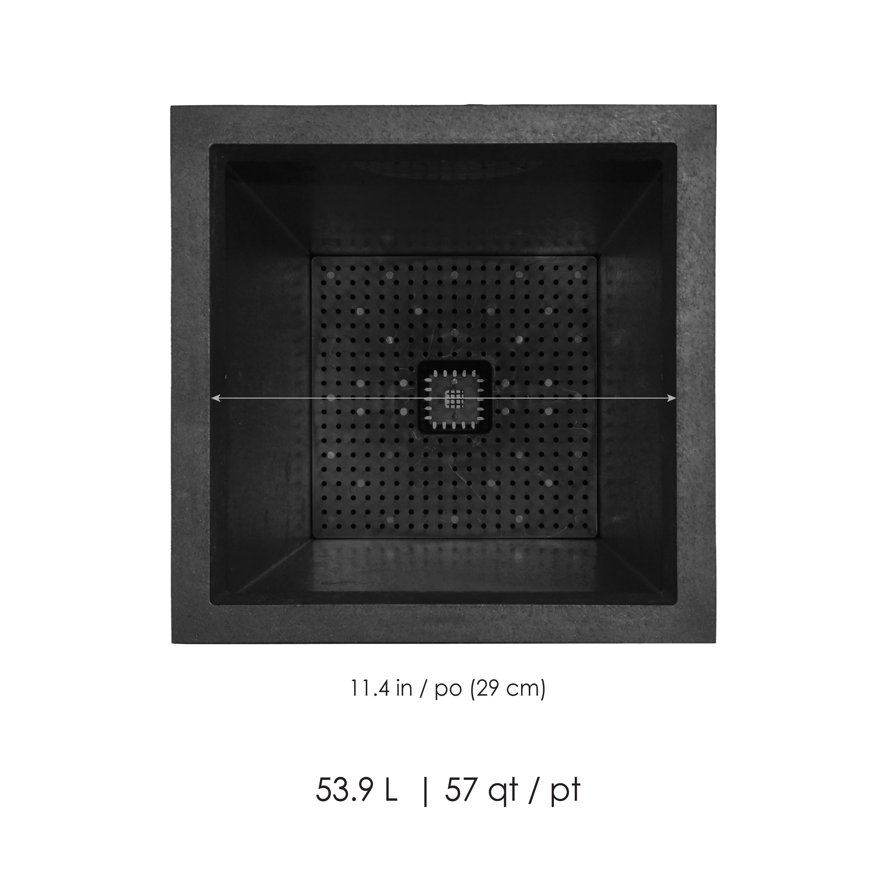 Tierra Verde 13in W x 26in H Citadel Horizon Large Recycled Self-Watering Indoor/Outdoor Column Planter in Black