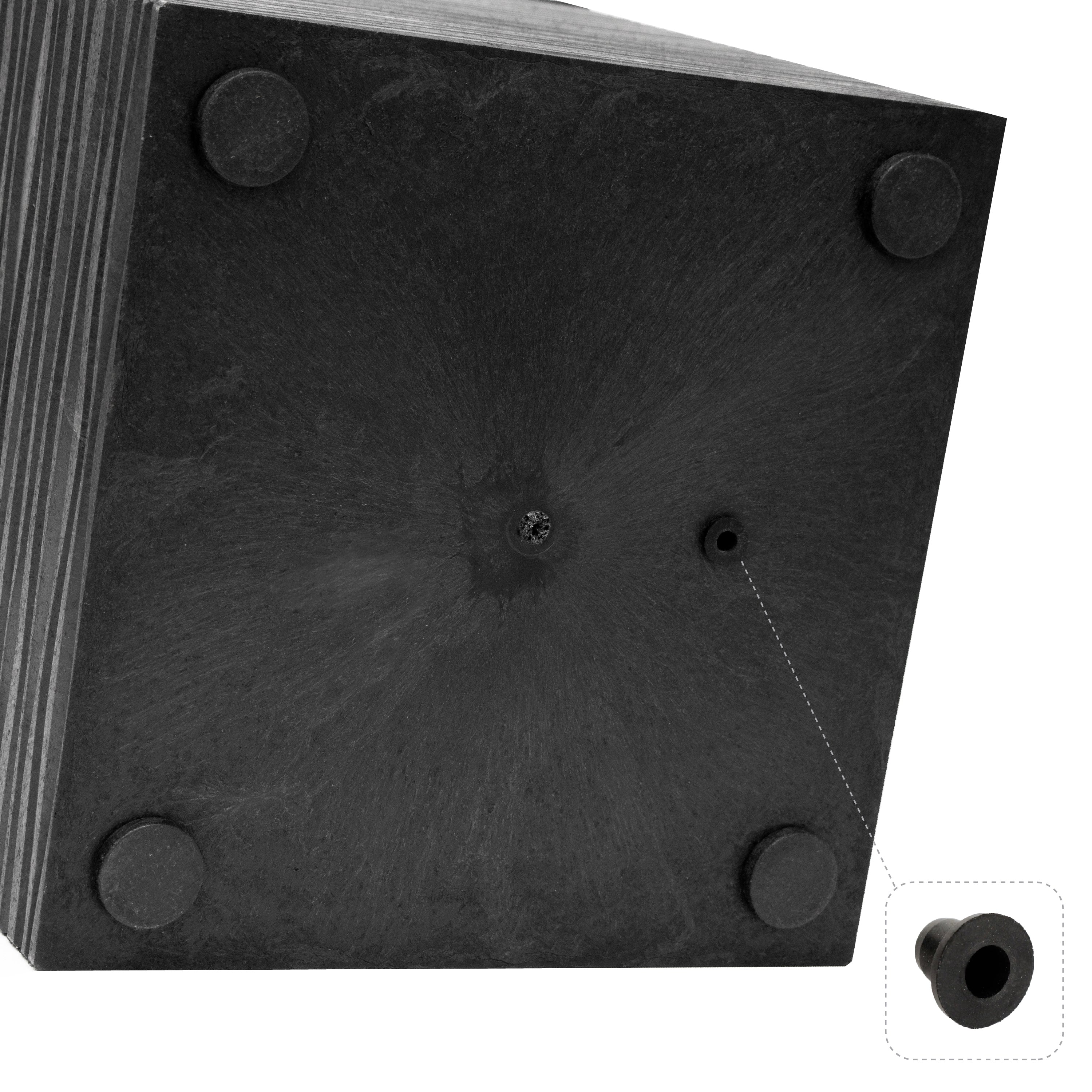 Teirra Verde 13in W x 14in H Citadel Horizon Medium Recycled Self-Watering Indoor/Outdoor Square Planter-Black