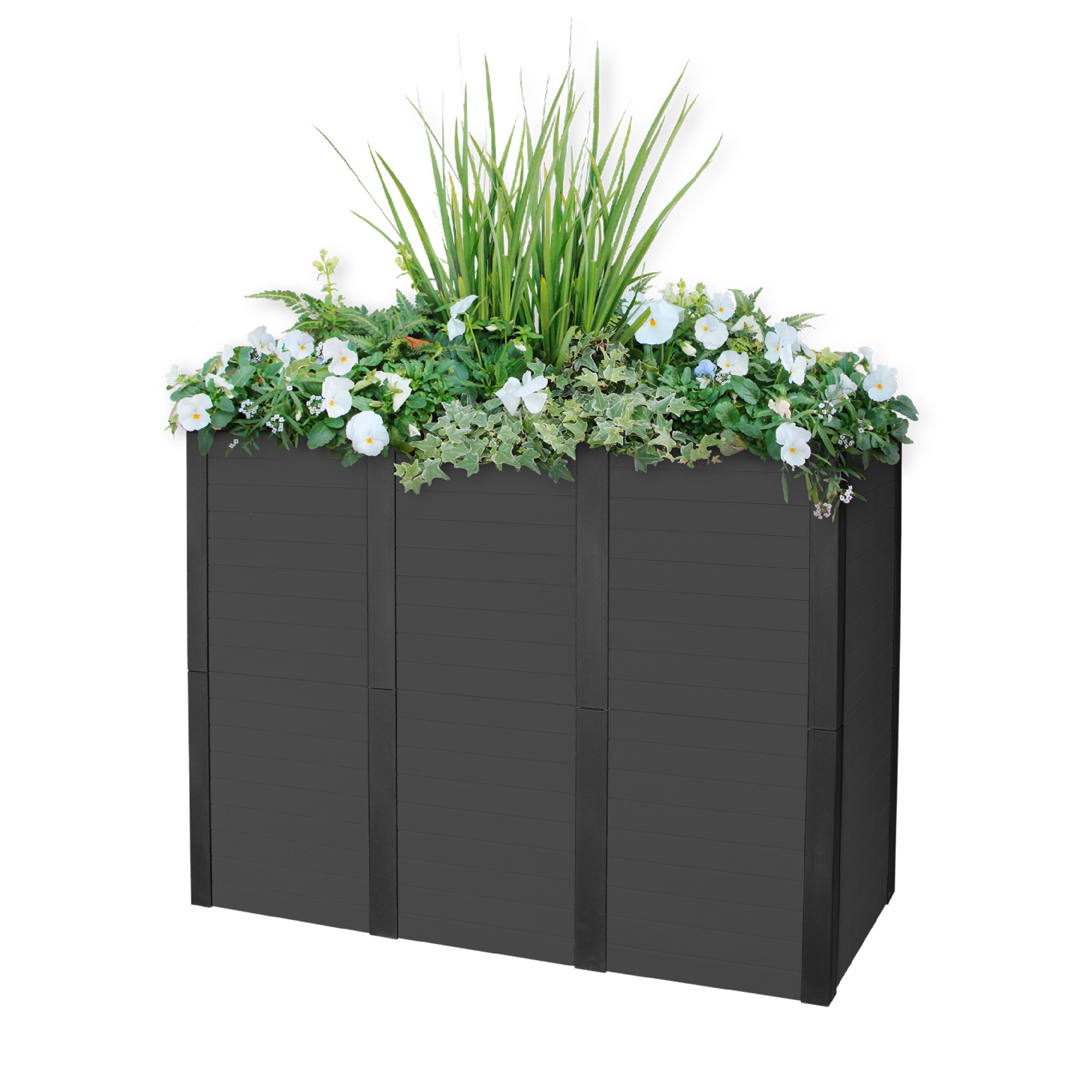 48" W x 36" H Tower Trough Planter Box (400L) in Black