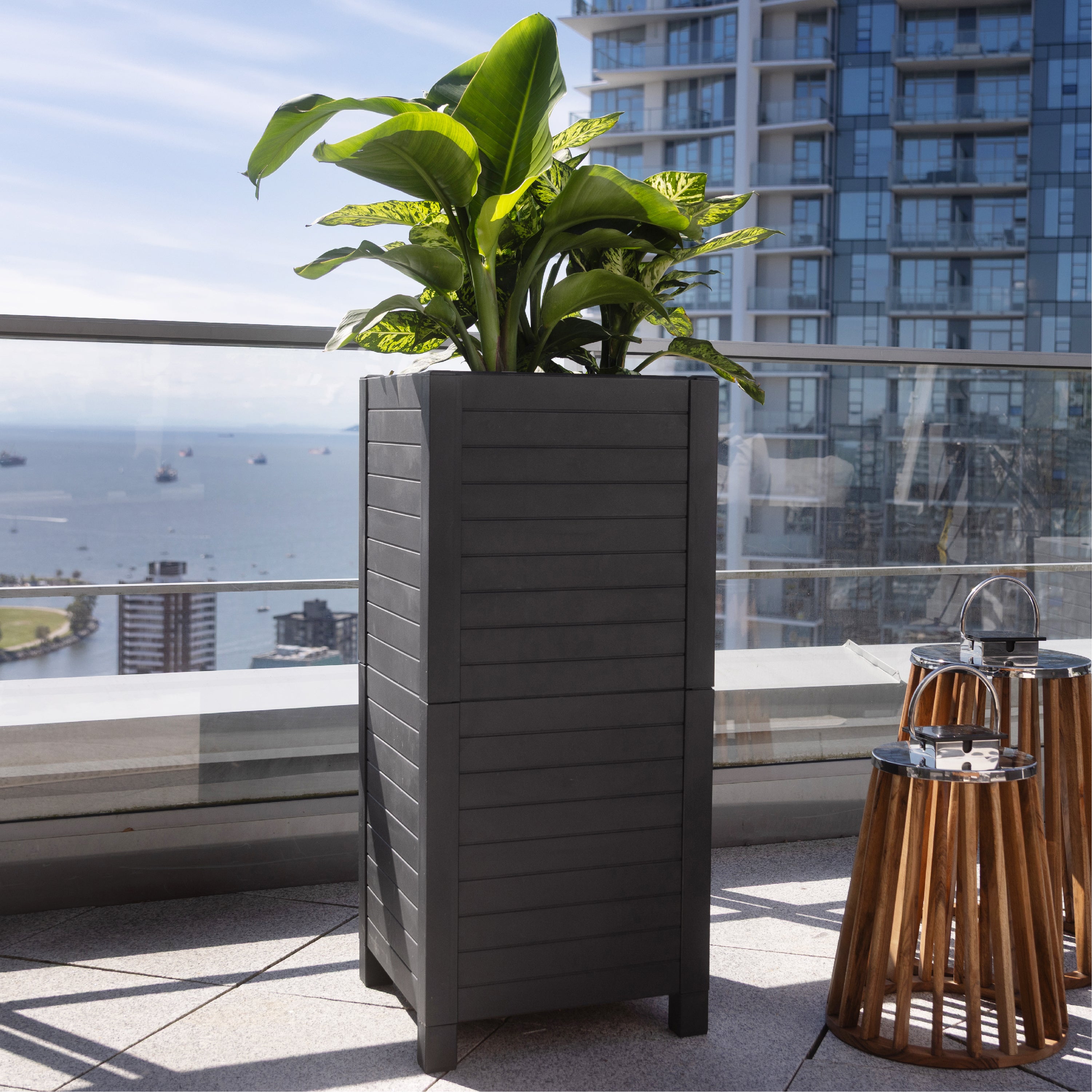 Tierra Verde Tower Planter Box Black/Black(8 panels)