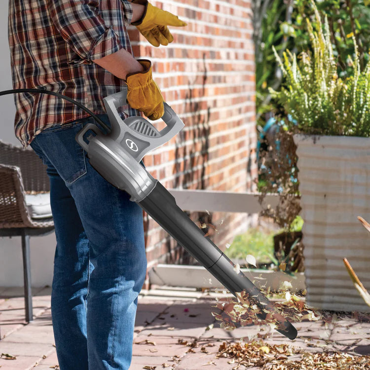 6-Amp 155 Max MPH All-Purpose, Compact Electric Blower, Platinum