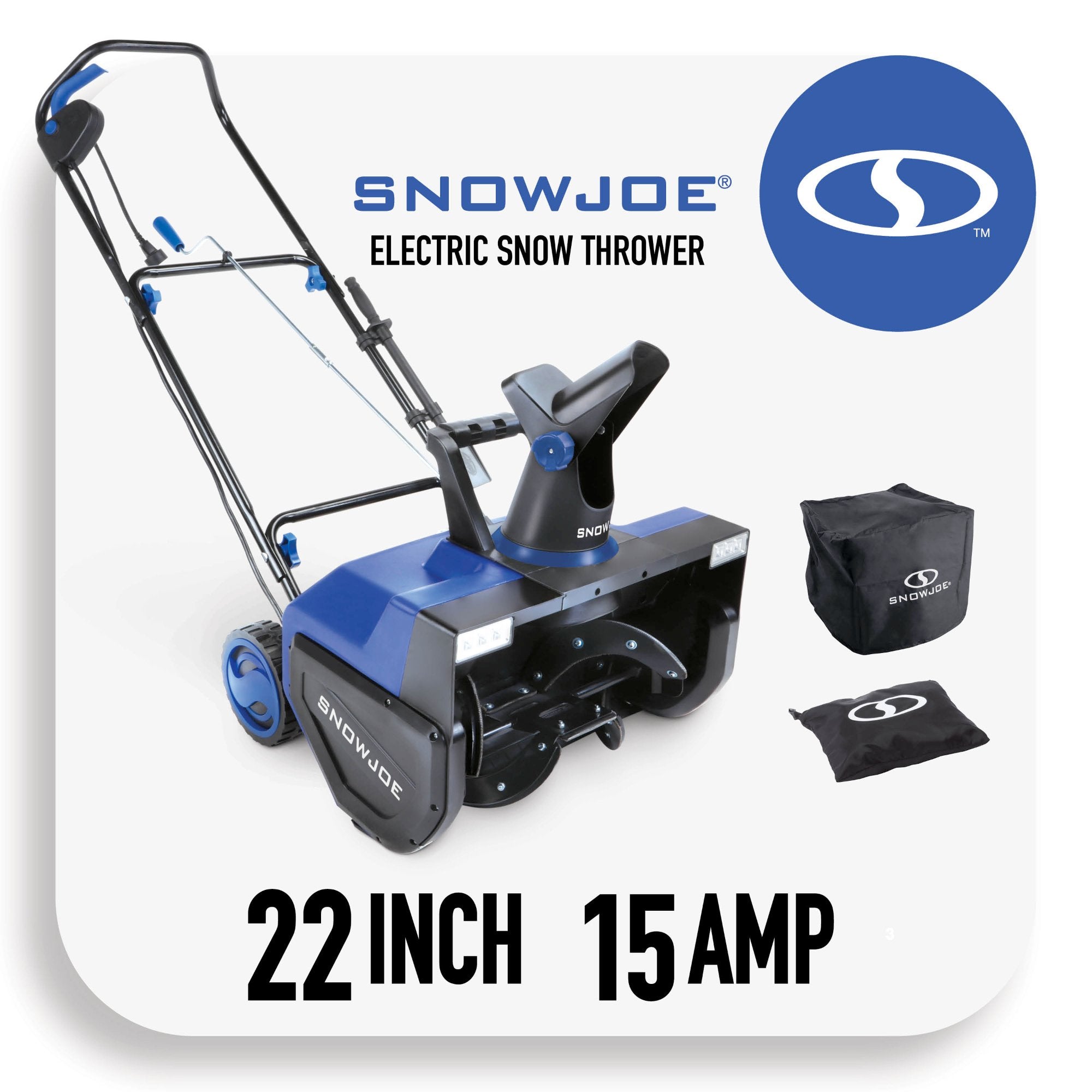 Snow Joe SJ627E-CVR Electric Snow Thrower, 22-Inch, 15-Amp W/ Dual LED Lights Bonus Cover