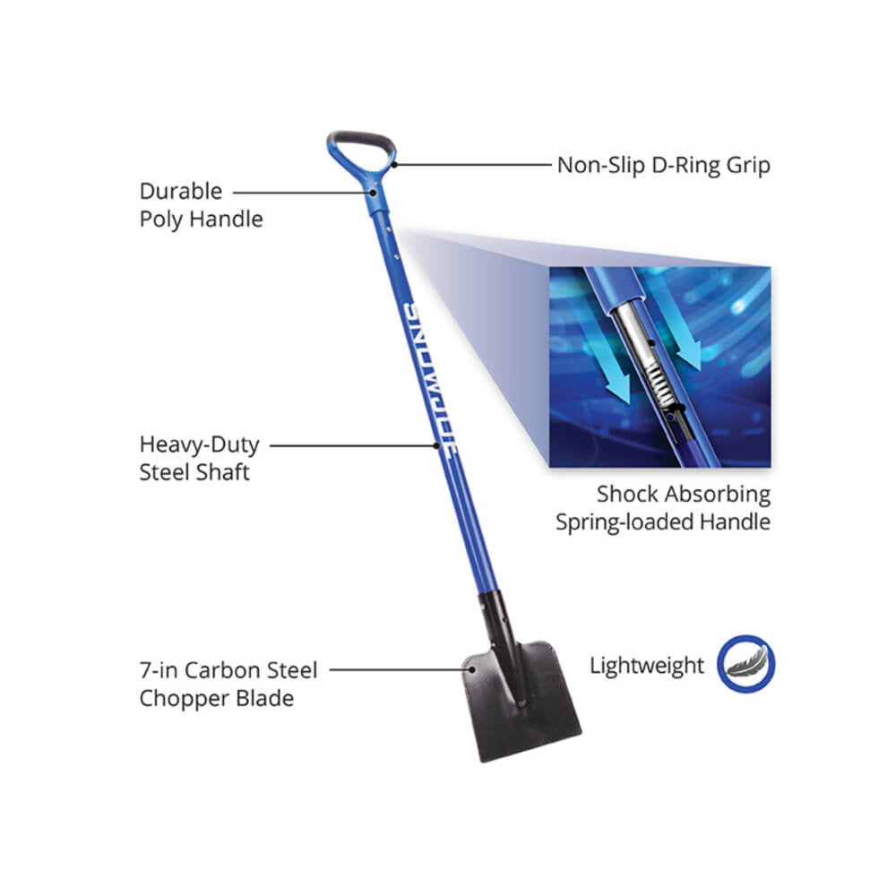 Snow Joe SJEG700 Spring-Loaded Impact-Reducing Steel Ice Chopper | 7-Inch x 5.5-Inch | Shock-Absorbing Handle