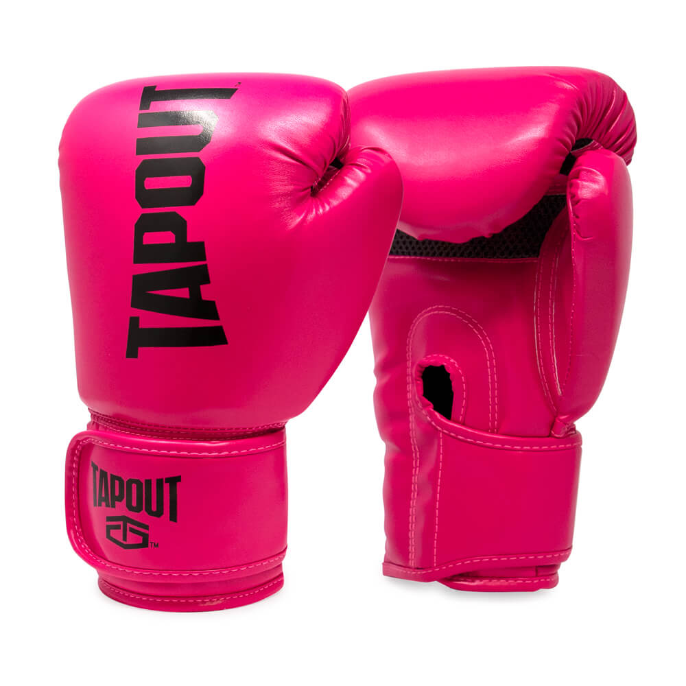 Tapout 10 oz Womens Boxing Gloves With Adjustable Hook And Loop Closure - Magenta/White