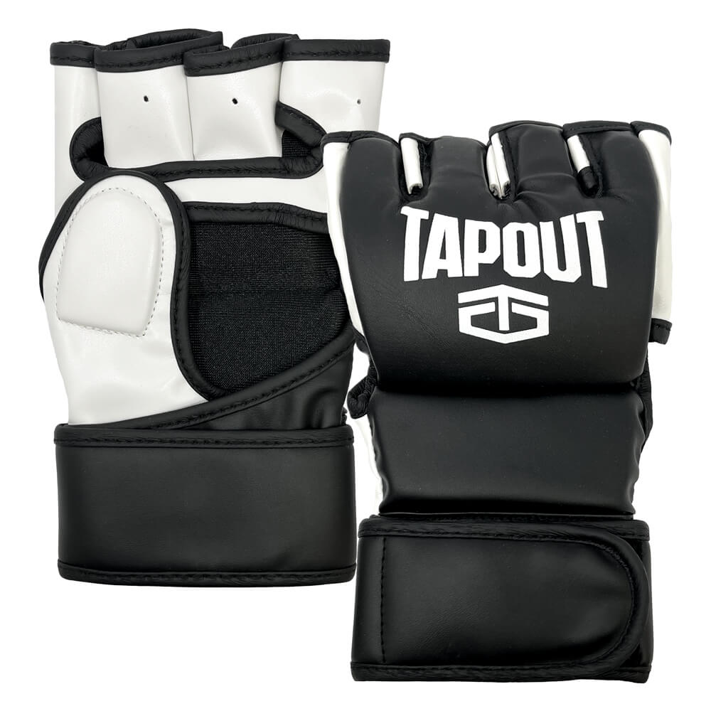 Tapout Black 10 Oz MMA Gloves