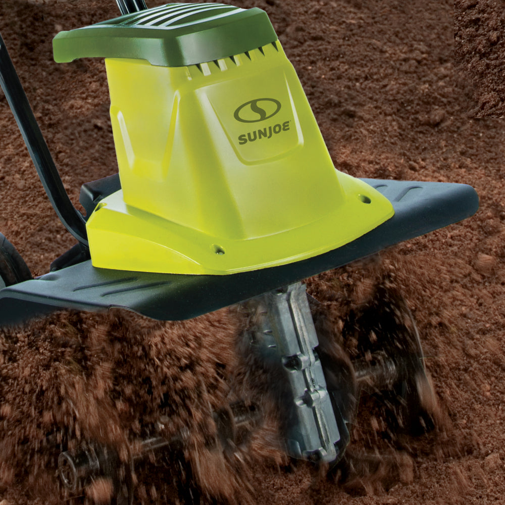 Sun Joe TJ602E 12" Electric Tiller + Cultivator, 8-Amp, 3-Position Height Adjustment