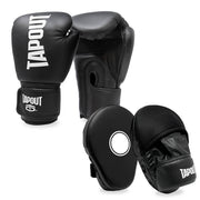 Tapout Black 4 Piece Boxing Gloves Pad Kit